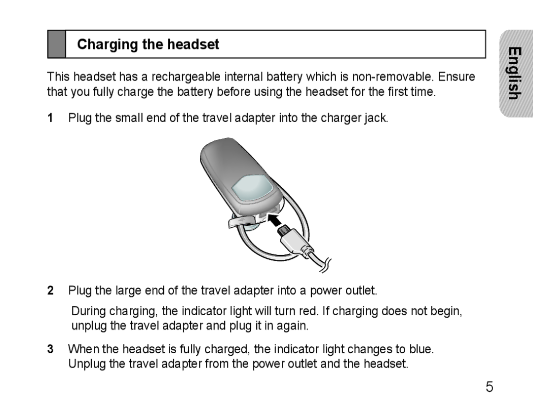 Samsung AWEP490PPECSTA, GH68-25765A manual Charging the headset 