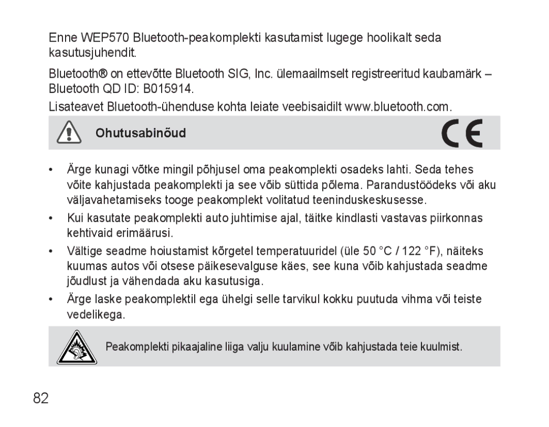 Samsung AWEP570VBECSER manual Ohutusabinõud 