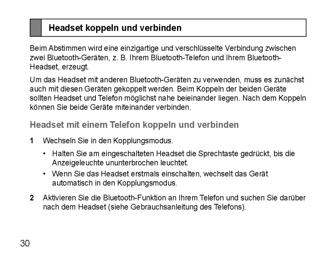 Samsung AWEP570EBECXEF, AWEP570VBECXEF manual Headset koppeln und verbinden, Headset mit einem Telefon koppeln und verbinden 