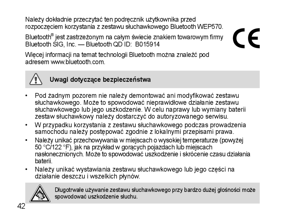 Samsung AWEP570EBECXEF, AWEP570VBECXEF, AWEP570VBECXEH, AWEP570VBECSER manual Uwagi dotyczące bezpieczeństwa 