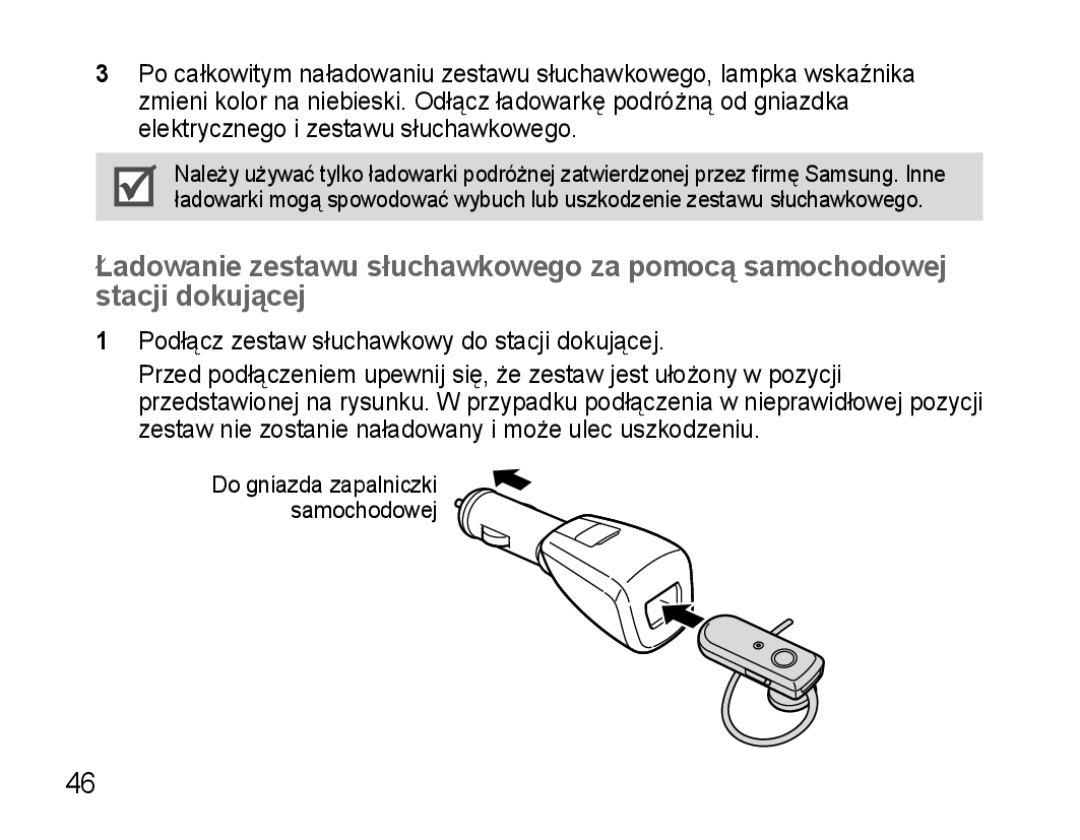 Samsung AWEP570EBECXEF, AWEP570VBECXEF, AWEP570VBECXEH, AWEP570VBECSER manual Do gniazda zapalniczki samochodowej 