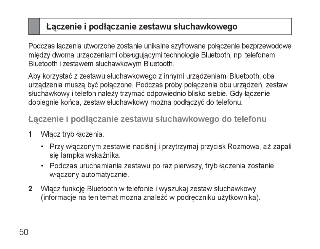 Samsung AWEP570EBECXEF, AWEP570VBECXEF, AWEP570VBECXEH, AWEP570VBECSER manual Łączenie i podłączanie zestawu słuchawkowego 