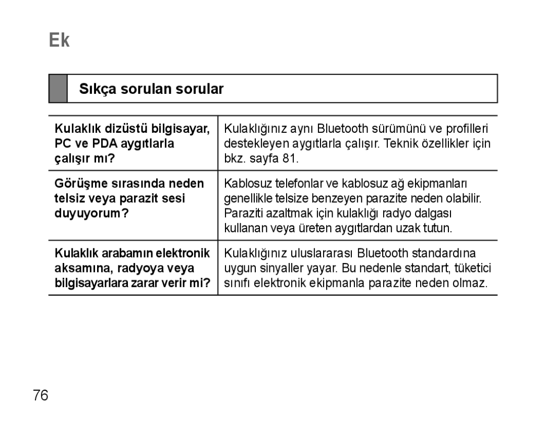 Samsung AWEP570VBECSER, AWEP570VBECXEF, AWEP570EBECXEF, AWEP570VBECXEH manual Sıkça sorulan sorular 