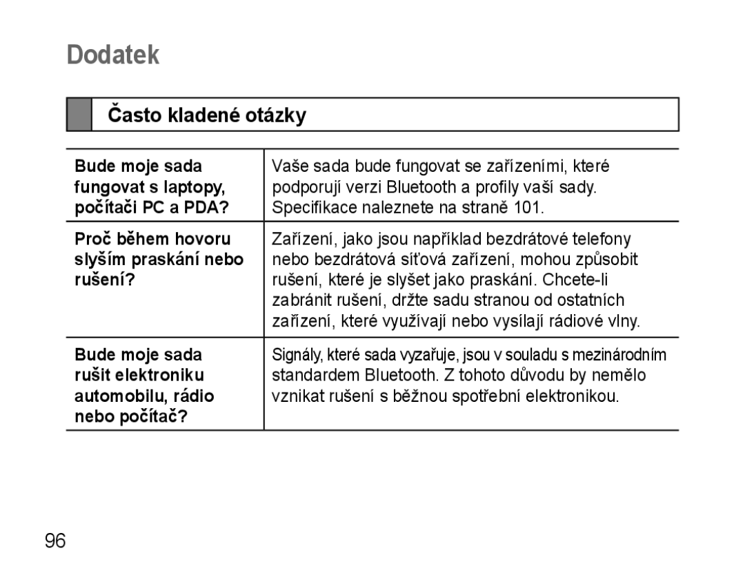 Samsung AWEP570VBECSER, AWEP570VBECXEF, AWEP570EBECXEF, AWEP570VBECXEH manual Často kladené otázky 