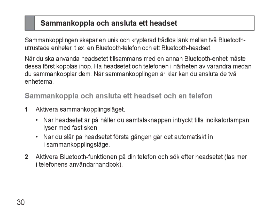 Samsung AWEP570EBECXEF, AWEP570VBECXEF, AWEP570VBECXEH manual Sammankoppla och ansluta ett headset och en telefon 