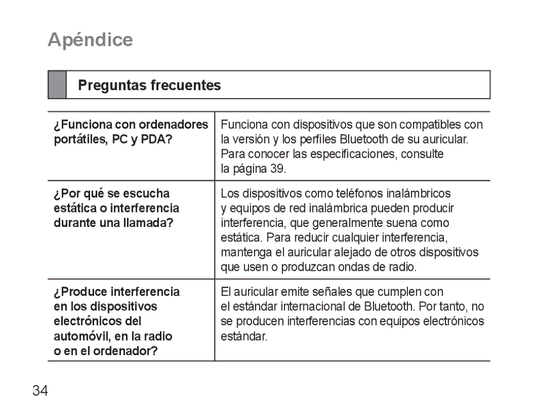 Samsung AWEP570EBECXEF, AWEP570VBECXEF, AWEP570VBECXEH, AWEP570VBECSER manual Apéndice, Preguntas frecuentes 