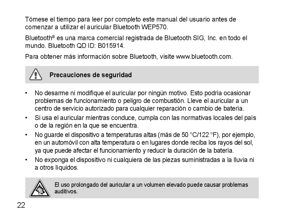 Samsung AWEP570EBECXEF, AWEP570VBECXEF, AWEP570VBECXEH, AWEP570VBECSER manual Precauciones de seguridad 