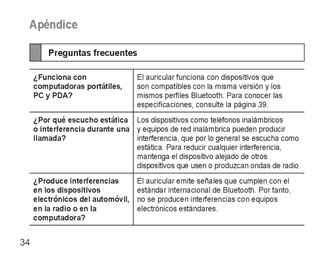 Samsung AWEP570EBECXEF, AWEP570VBECXEF, AWEP570VBECXEH, AWEP570VBECSER manual Apéndice, Preguntas frecuentes 