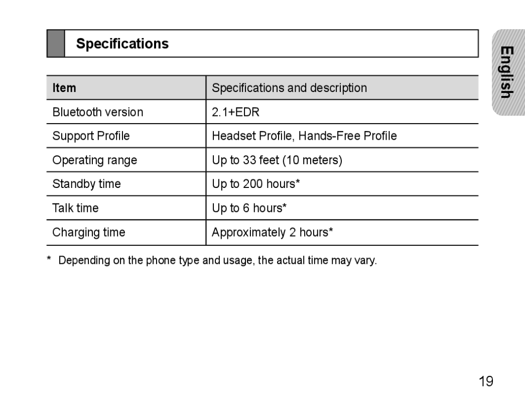 Samsung AWEP570VBECXEH, AWEP570VBECXEF, AWEP570EBECXEF, AWEP570VBECSER manual Specifications 