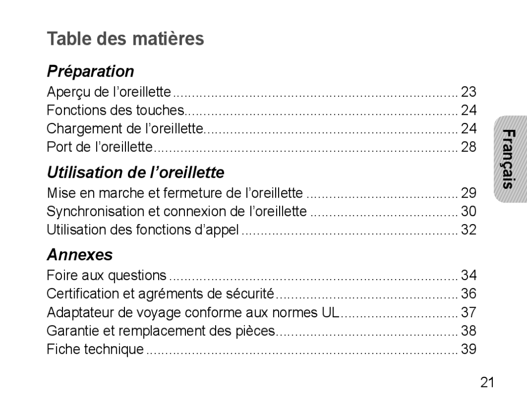 Samsung AWEP570VBECXEF, AWEP570EBECXEF, AWEP570VBECXEH, AWEP570VBECSER manual Table des matières 