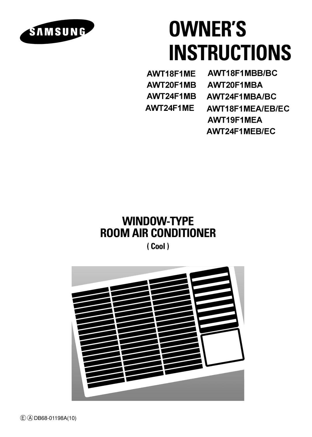 Samsung AWT19F1MEA, AWT20F1MBA, AWT18F1ME, AWT24F1ME, AWT18F1MBB/BC, AWT24F1MBA/BC manual OWNER’S Instructions 