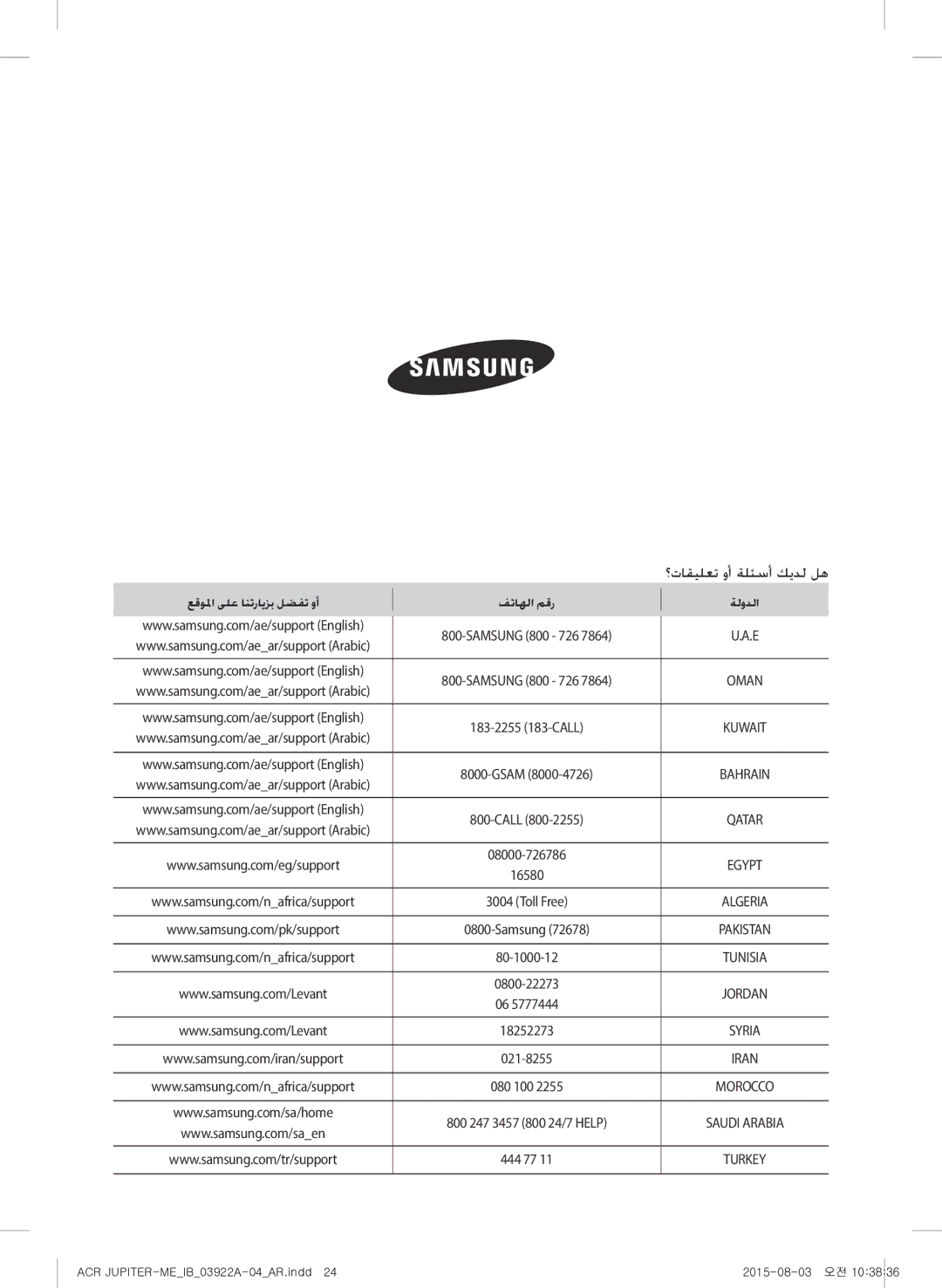 Samsung AX022FCVAND/MG manual ؟تاقيلعت وأ ةلئسأ كيدل له 