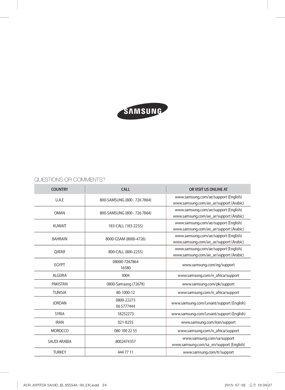 Samsung AX40H5000GM/MG manual Questions or COMMENTS? 