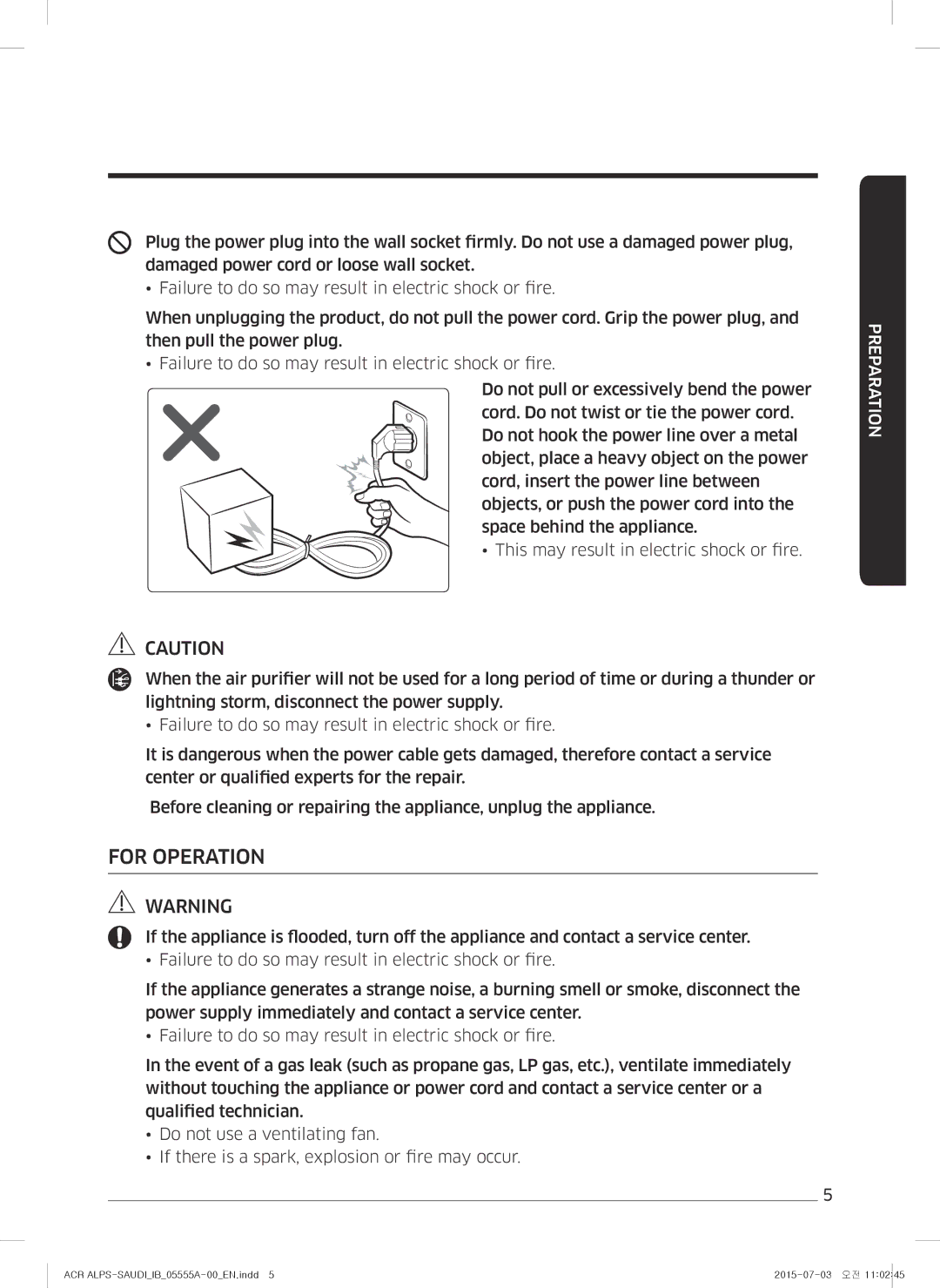 Samsung AX70J7100WT/MG manual For Operation 