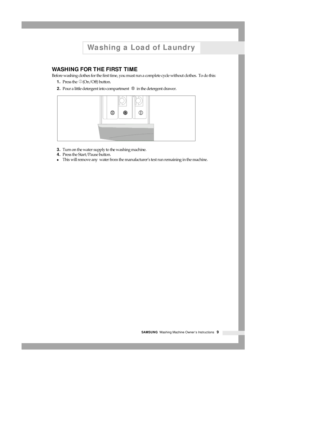 Samsung B1113J B913J manual Washing for the First Time 