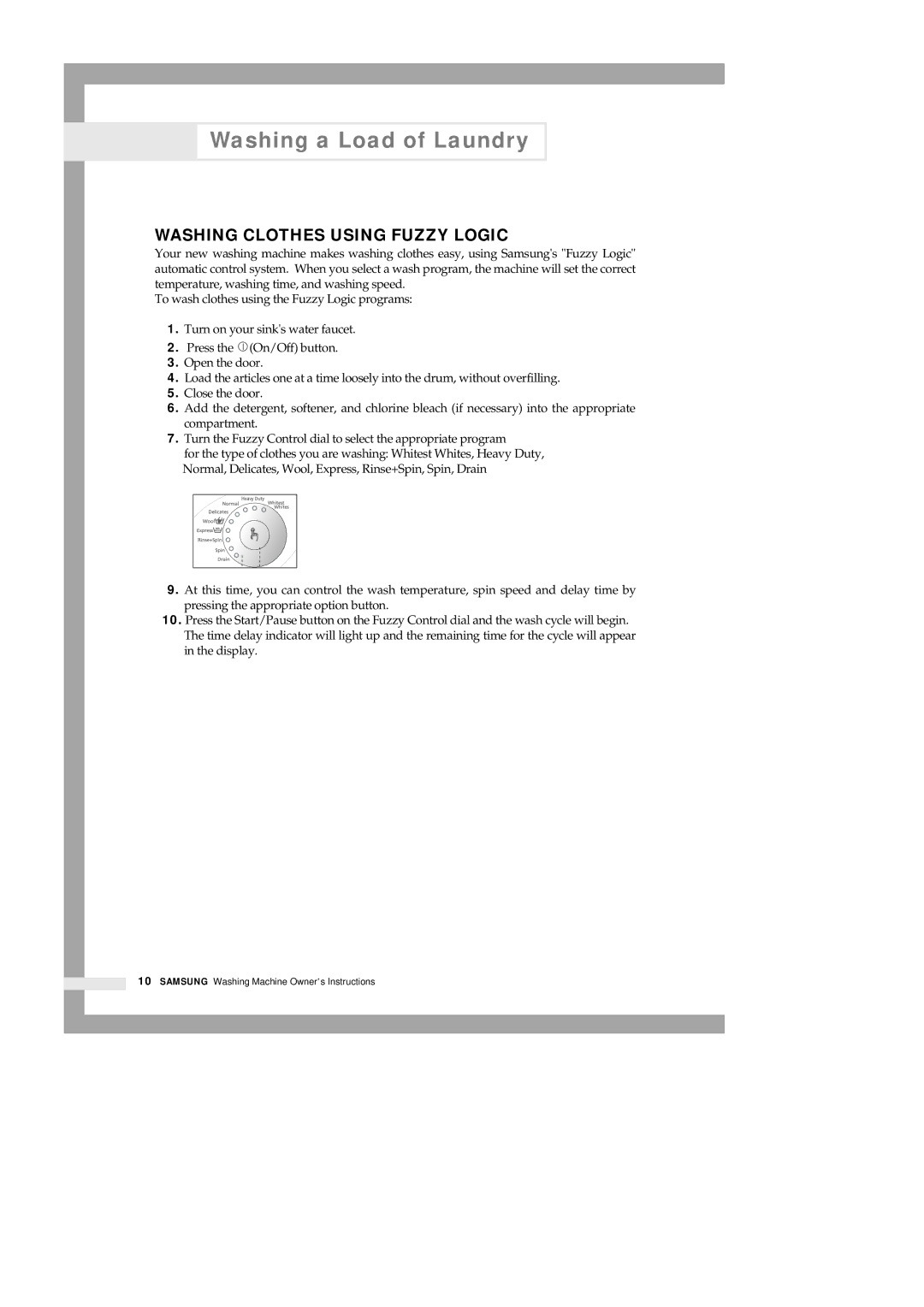 Samsung B1113J B913J manual Washing Clothes Using Fuzzy Logic 