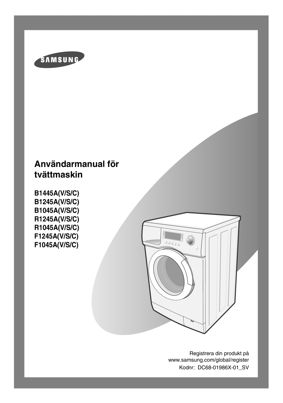 Samsung B1245AVGW1/XEE Användarmanual för tvättmaskin 