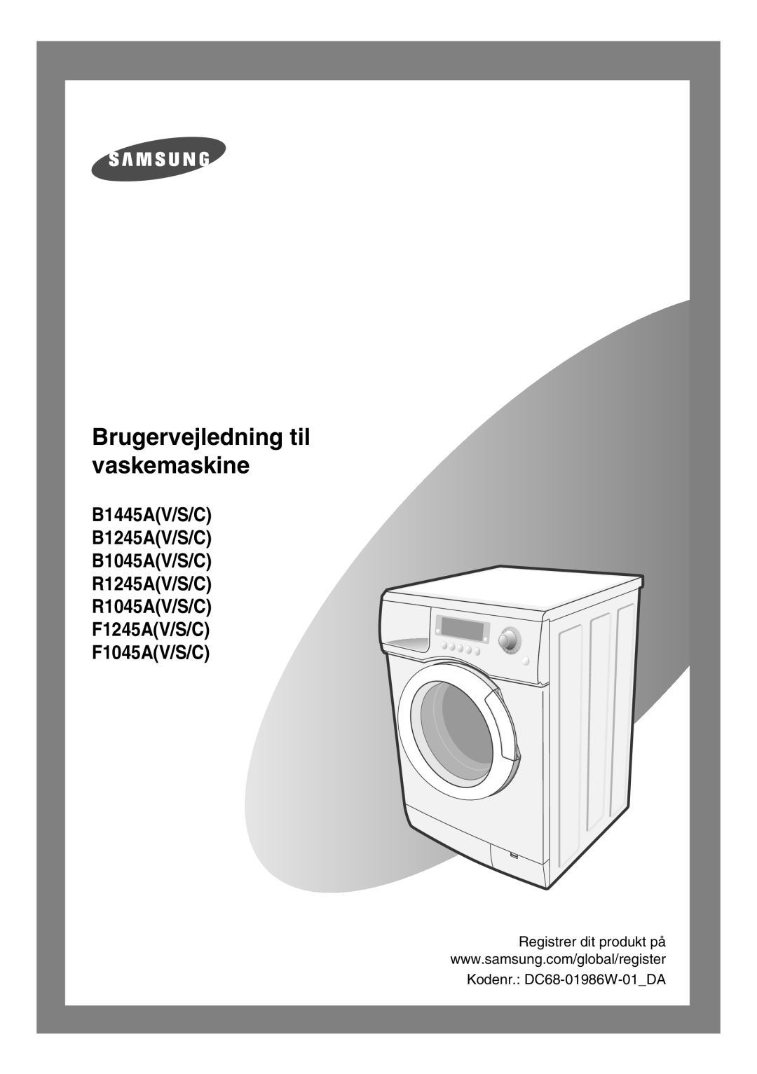 Samsung B1245AVGW1/XEE manual Brugervejledning til vaskemaskine 