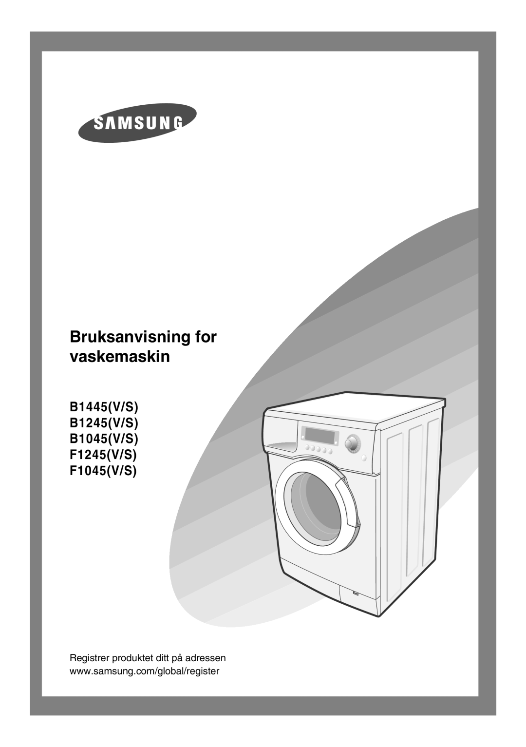 Samsung B1245GW/XEE, B1445GW/XEE manual Bruksanvisning for vaskemaskin 