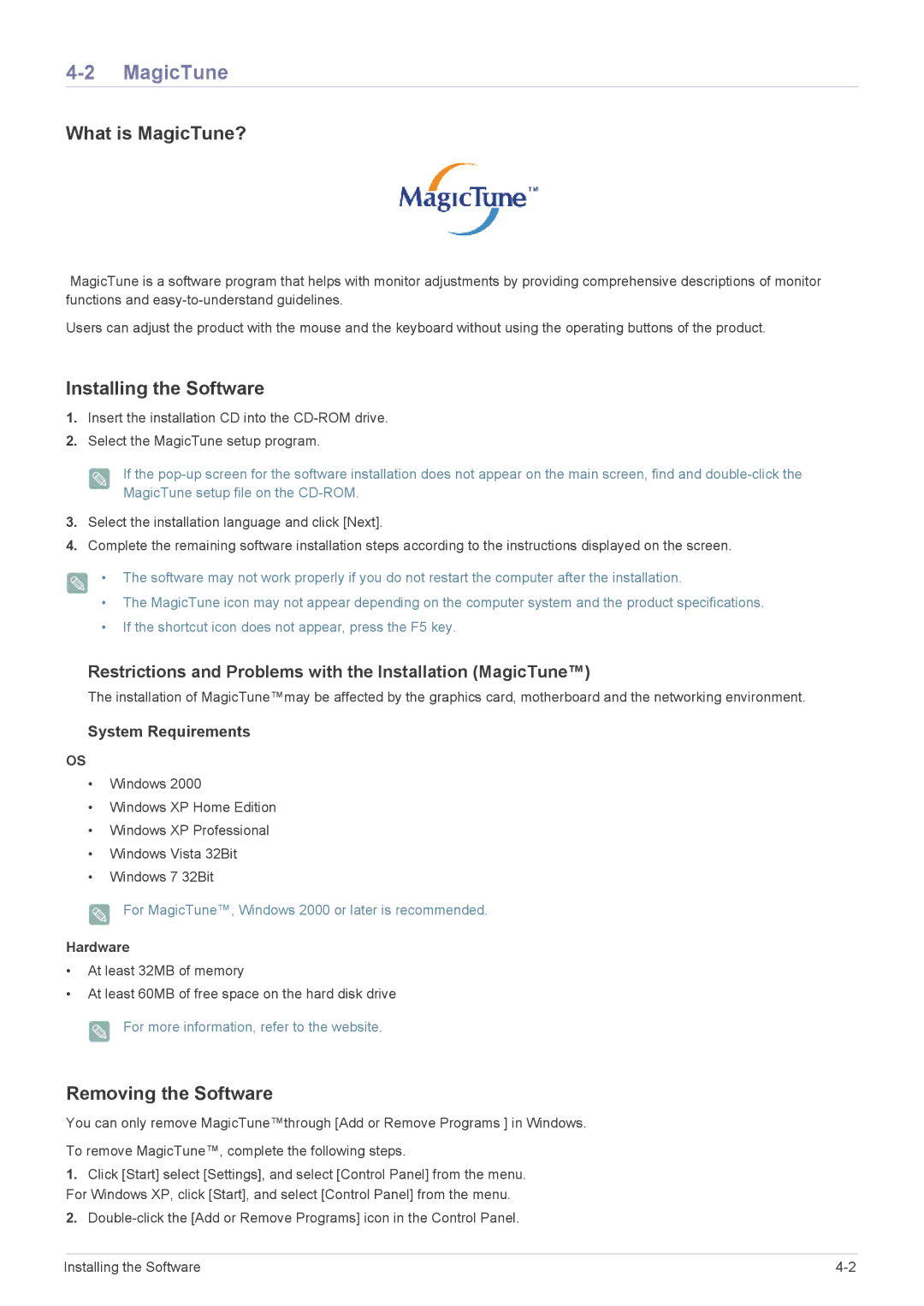 Samsung B1940ER user manual What is MagicTune? 