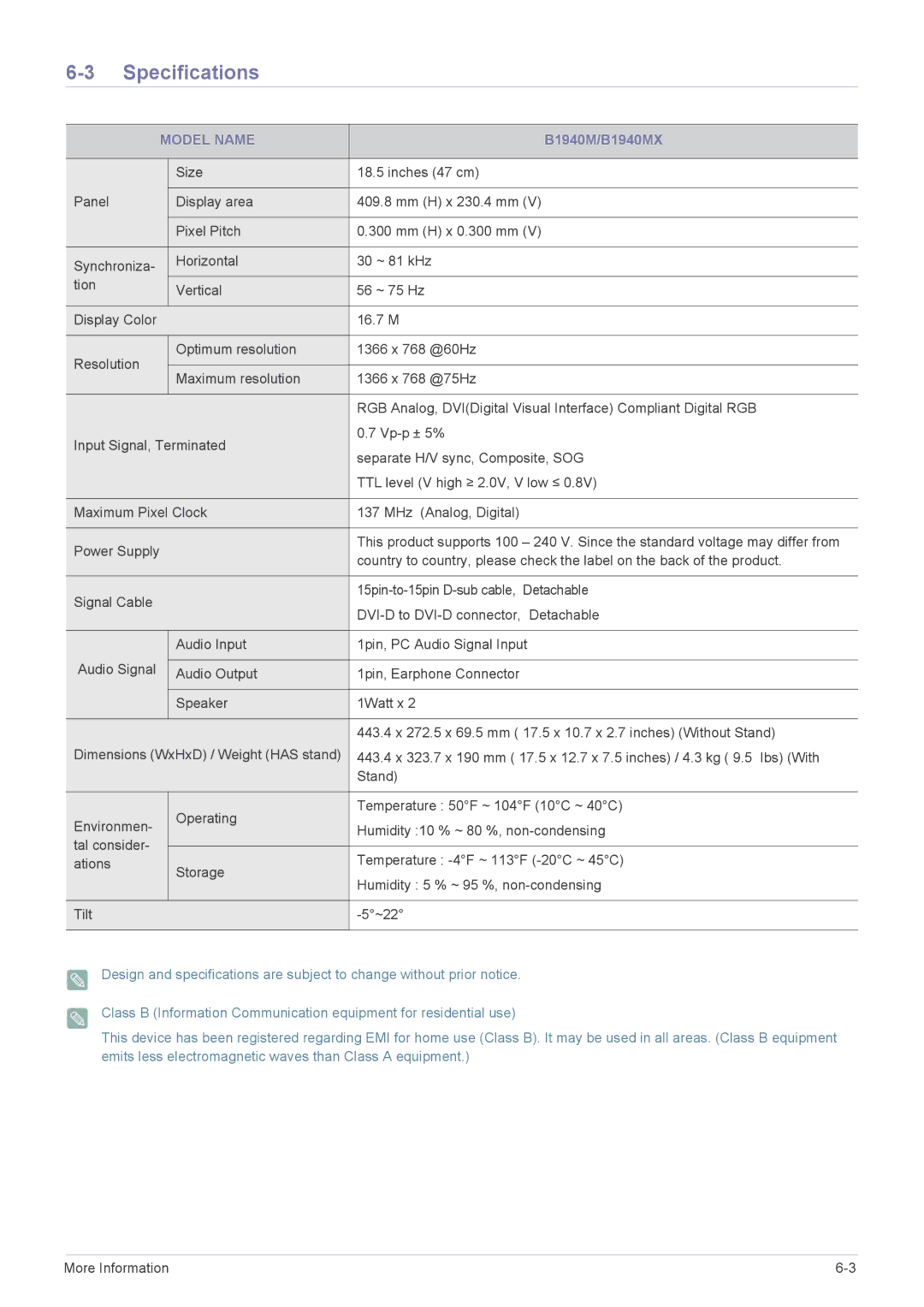 Samsung B1940ER user manual B1940M/B1940MX 