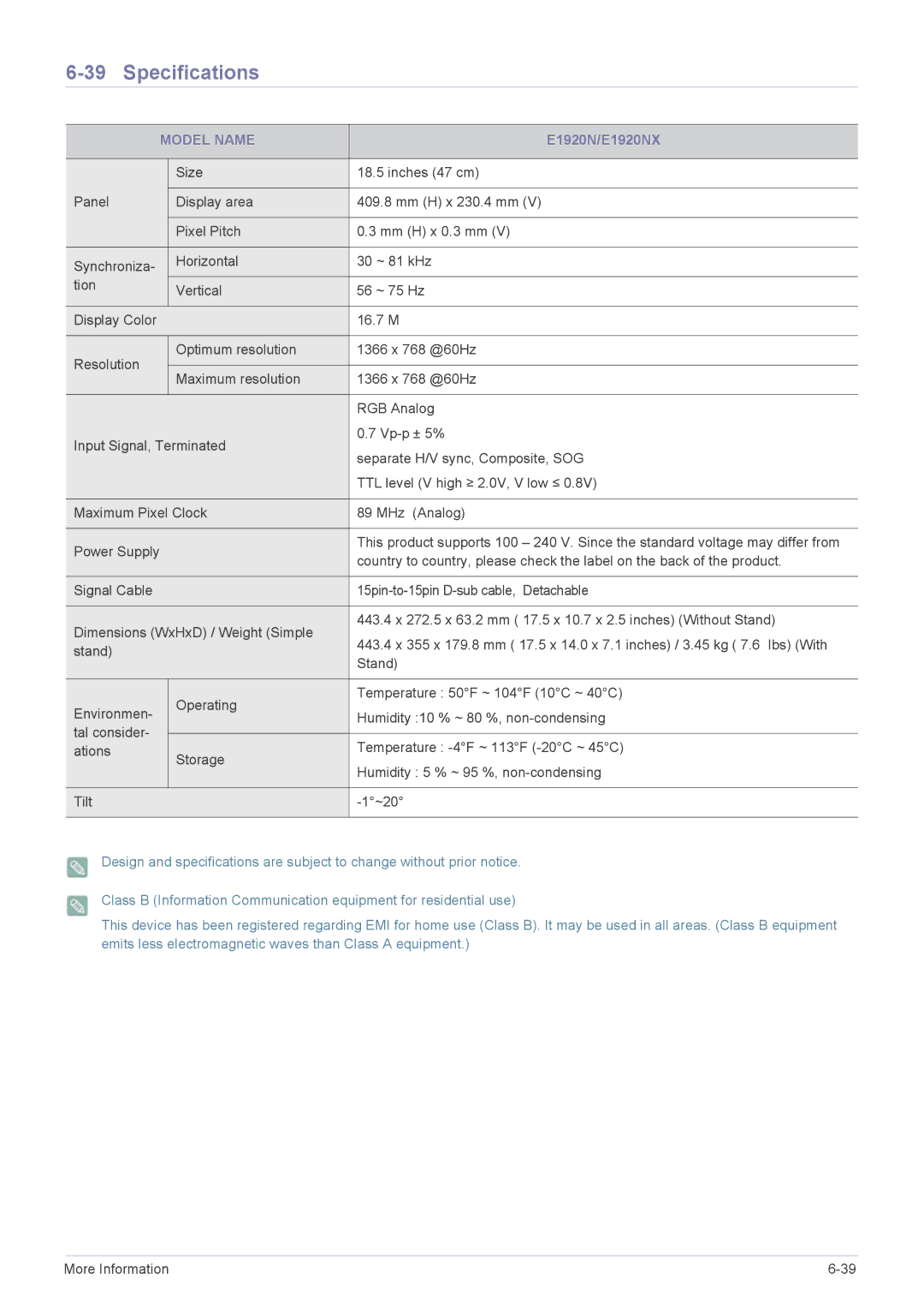 Samsung B1940ER user manual E1920N/E1920NX 