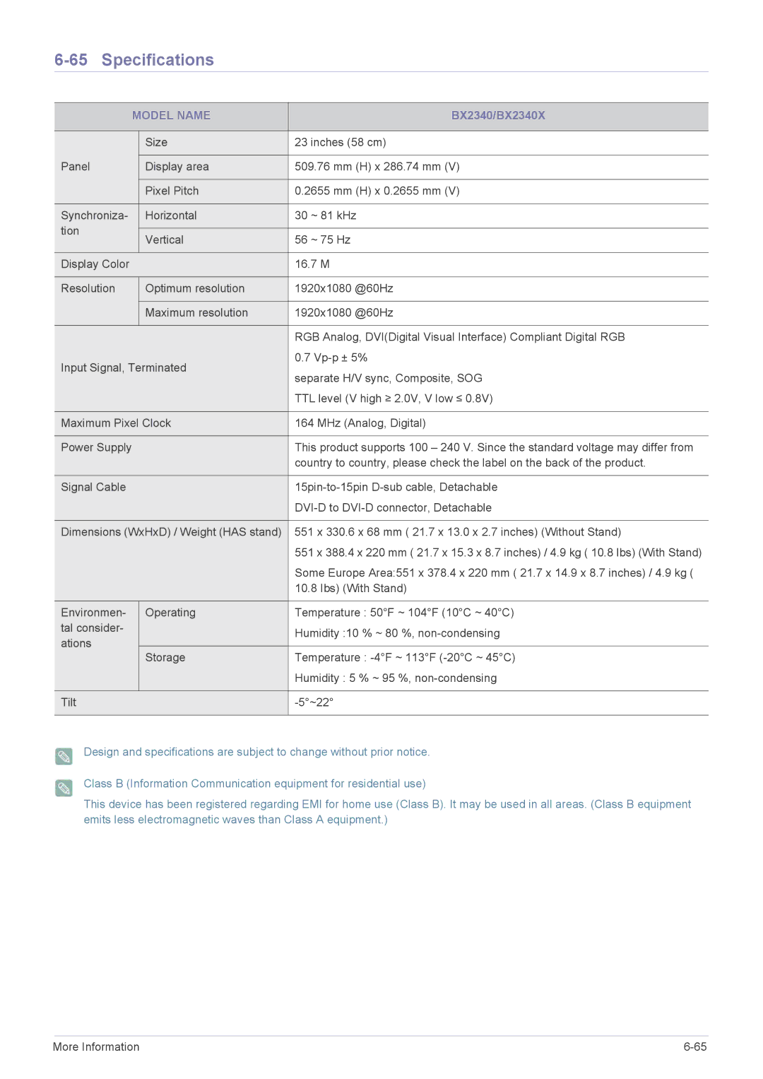 Samsung B1940ER user manual BX2340/BX2340X 