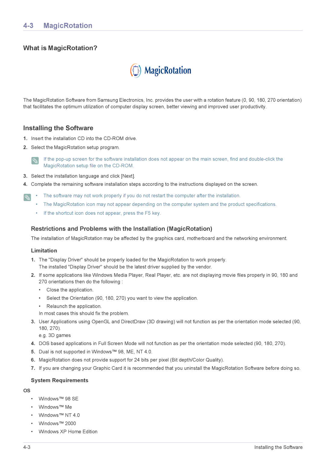 Samsung B2240MWX user manual What is MagicRotation? 