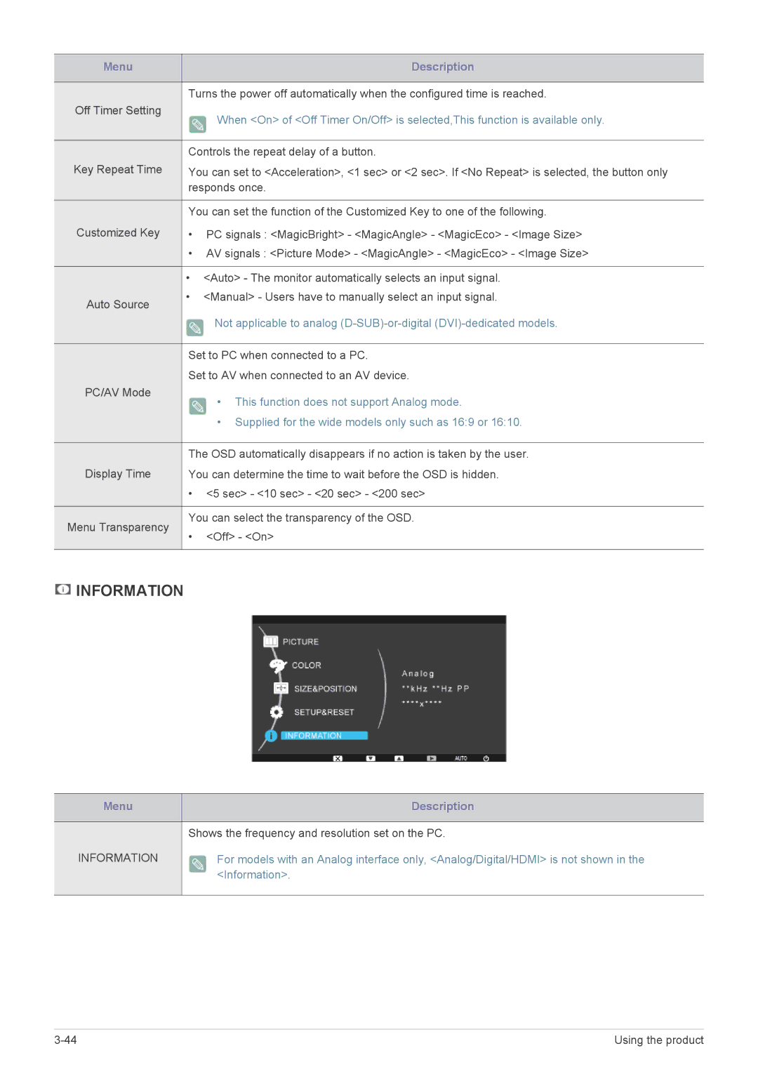 Samsung B2240MWX user manual Information 