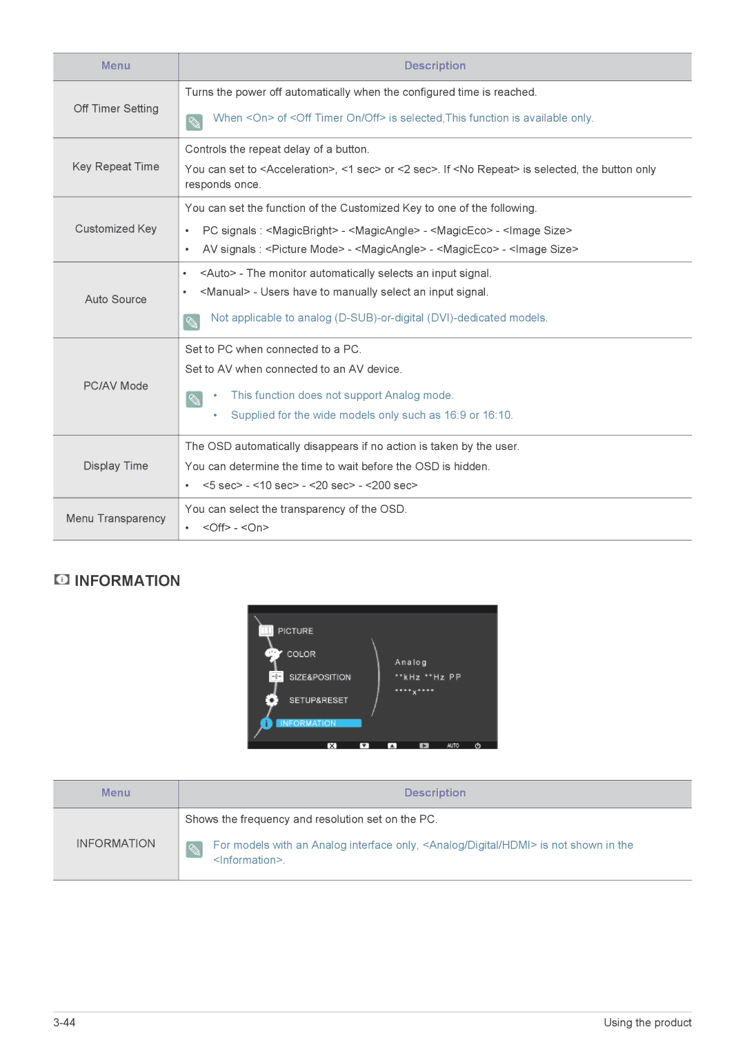 Samsung B1940MX, B2240W, B2240X, B1940MRX, B1940EW, B1940RX, B1740RX, B2240EW, B1940WX user manual Information 