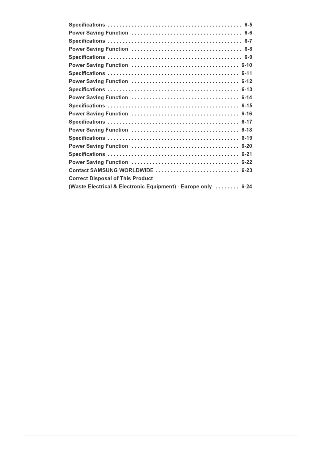 Samsung B1730NW, B2330, B2430L, B1930NW, B1630N, B2230W, B2230N, B2030N Waste Electrical & Electronic Equipment Europe only 