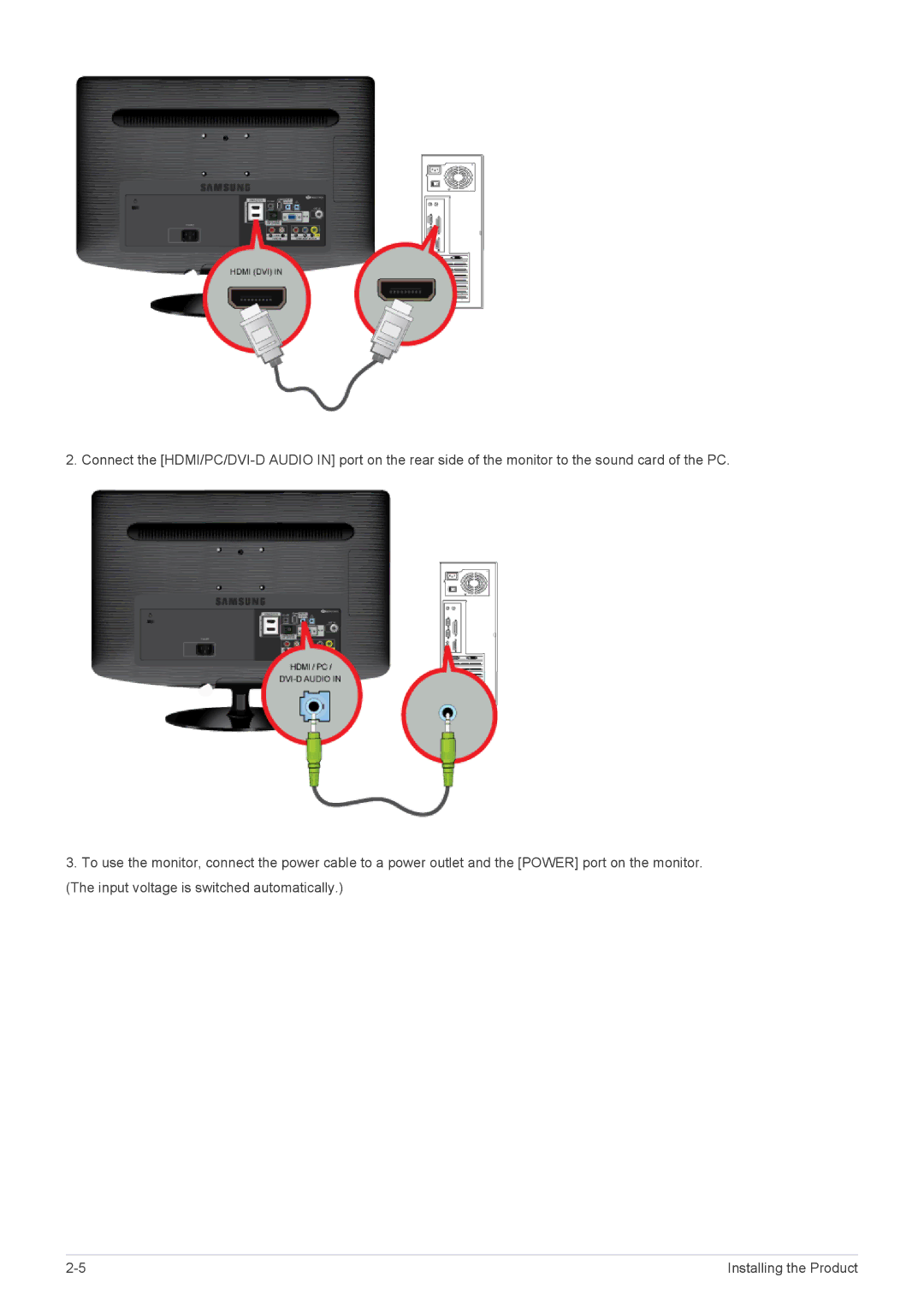 Samsung B2330HD, B2430HD, B2230HD user manual Installing the Product 