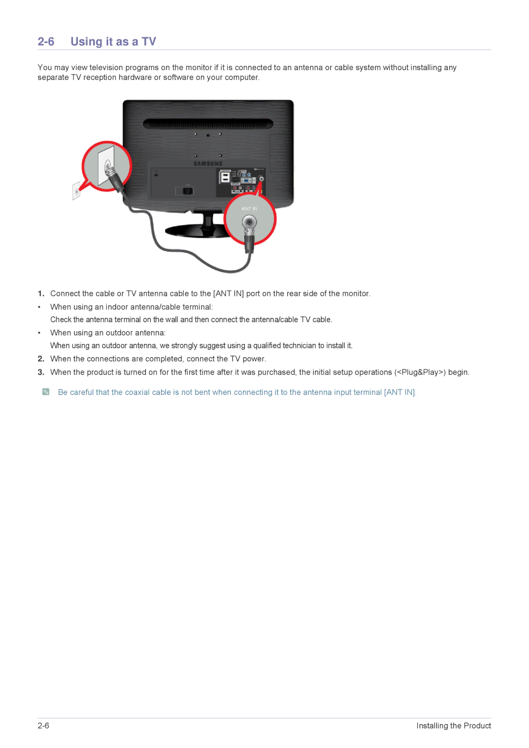 Samsung B2230HD, B2330HD, B2430HD user manual Using it as a TV 