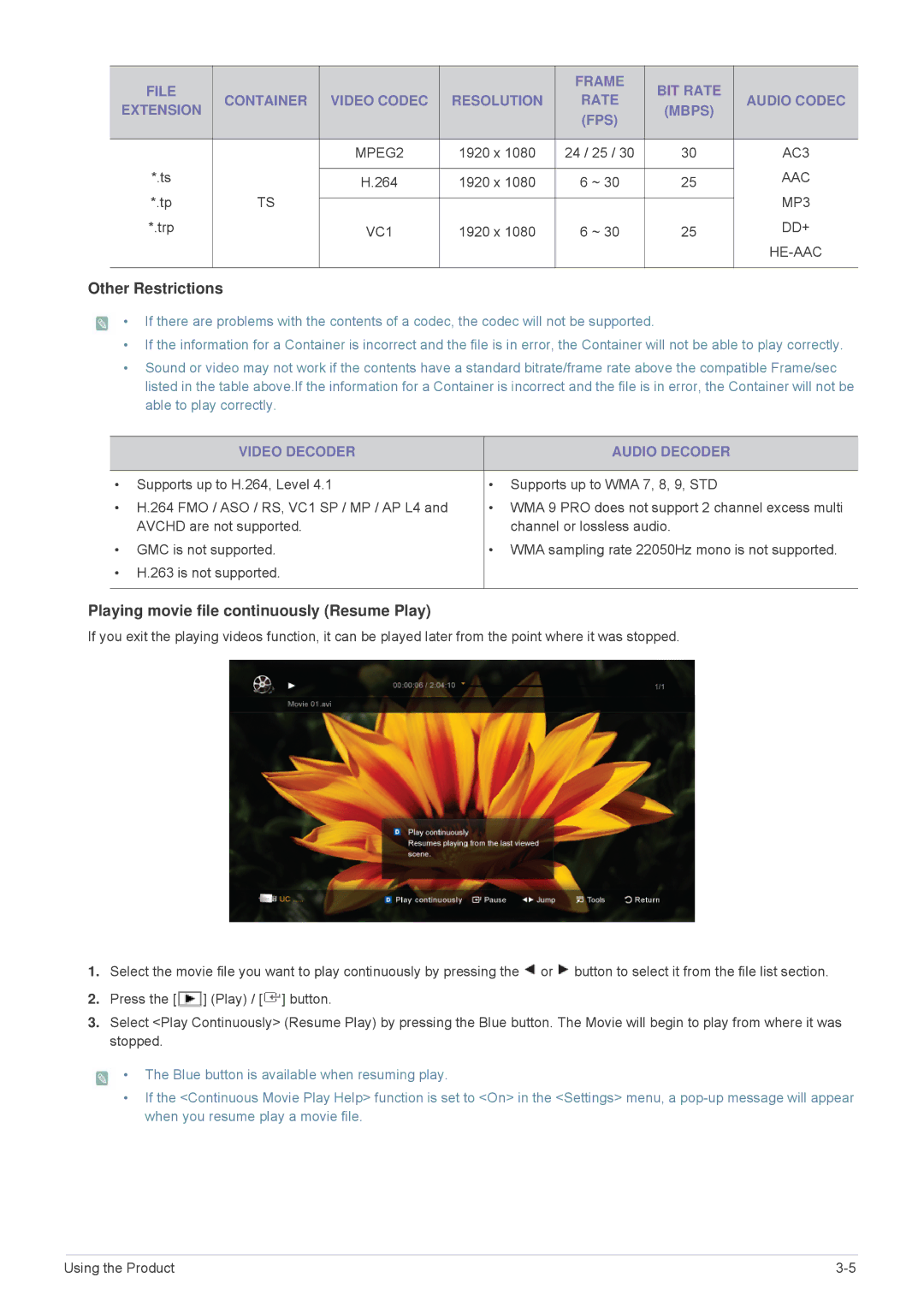 Samsung B2330HD, B2430HD, B2230HD user manual 24 / 25, Trp, Video Decoder Audio Decoder 