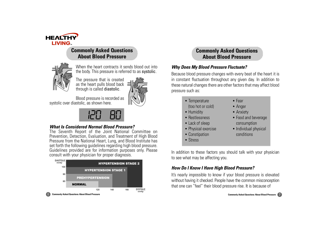 Samsung BA-507S owner manual What Is Considered Normal Blood Pressure?, Why Does My Blood Pressure Fluctuate? 