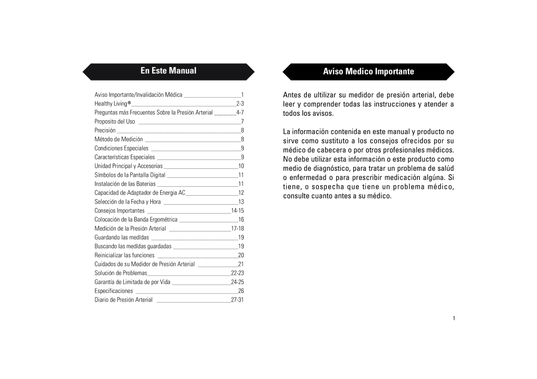 Samsung BA-716W owner manual En Este Manual, Aviso Medico Importante 