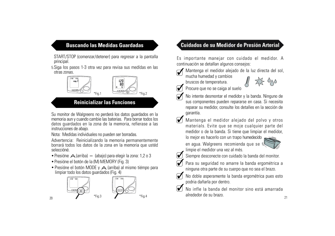 Samsung BA-716W owner manual Reinicializar las Funciones, Presióne el botón de la M Memory Fig 