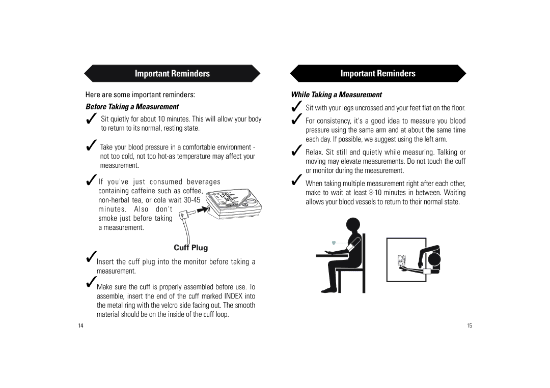 Samsung BA-716W owner manual Important Reminders, Here are some important reminders, Before Taking a Measurement 