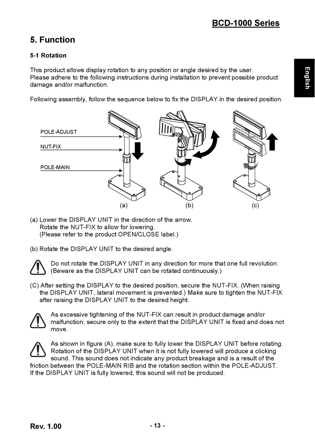 Samsung user manual BCD-1000 Series Function, Rotation 