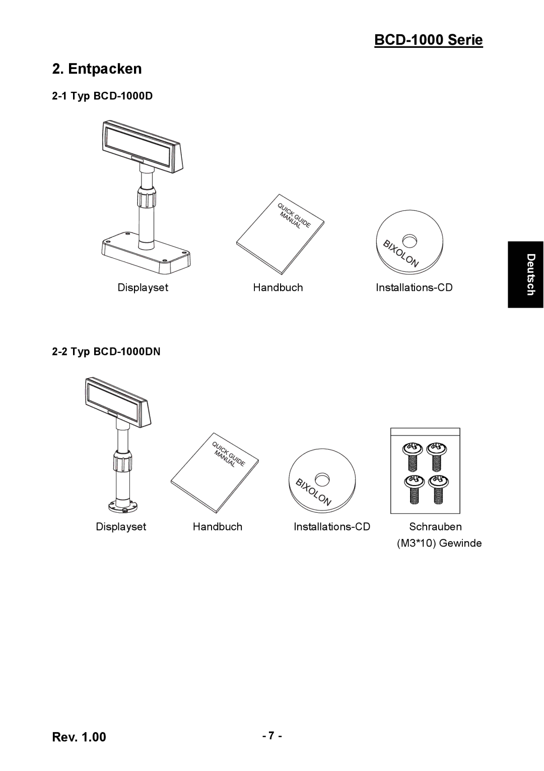 Samsung user manual BCD-1000 Serie Entpacken, Typ BCD-1000DN 