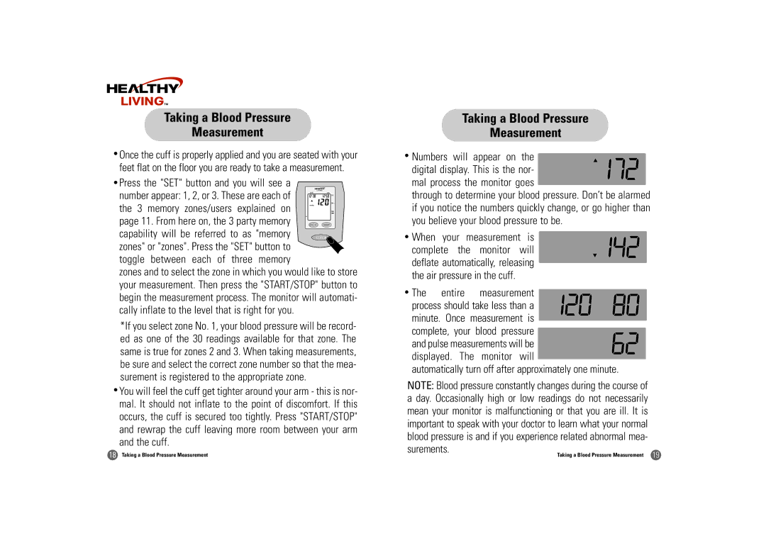 Samsung BD-3000S owner manual Taking a Blood Pressure Measurement 