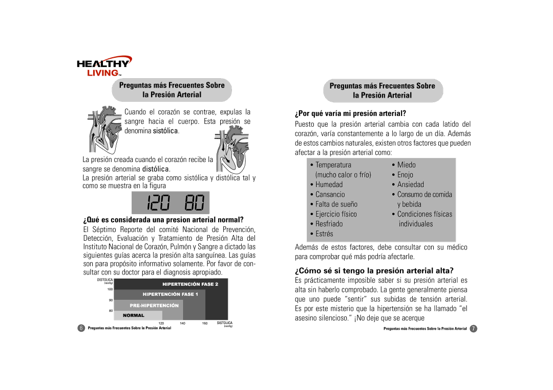 Samsung BD-3000S Preguntas más Frecuentes Sobre La Presión Arterial, ¿Qué es considerada una presion arterial normal? 