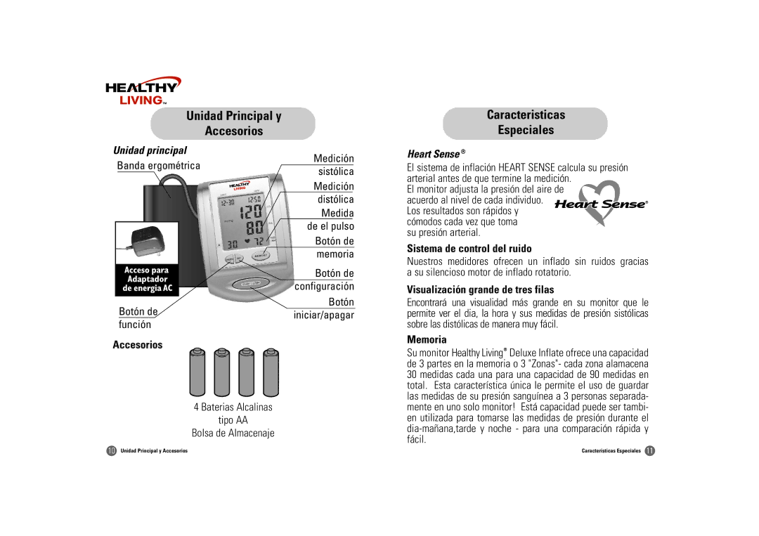 Samsung BD-3000S owner manual Unidad Principal y Accesorios Caracteristicas Especiales, Unidad principal 