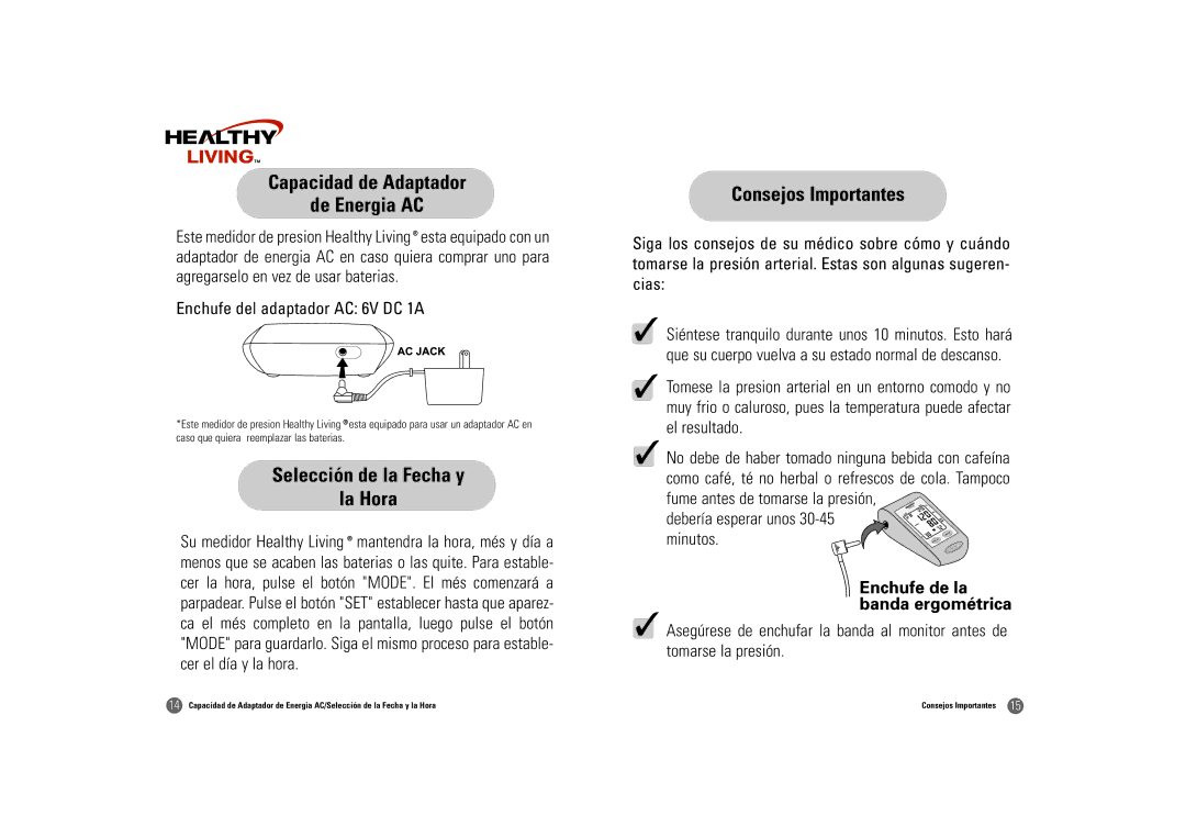 Samsung BD-3000S owner manual Capacidad de Adaptador De Energia AC, Selección de la Fecha y La Hora, Consejos Importantes 