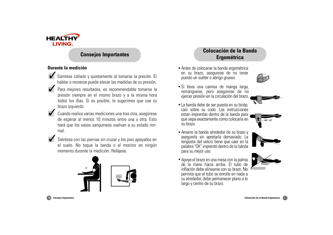 Samsung BD-3000S Colocación de la Banda Ergométrica, Durante la medición, Antes de colocarse la banda ergométrica 