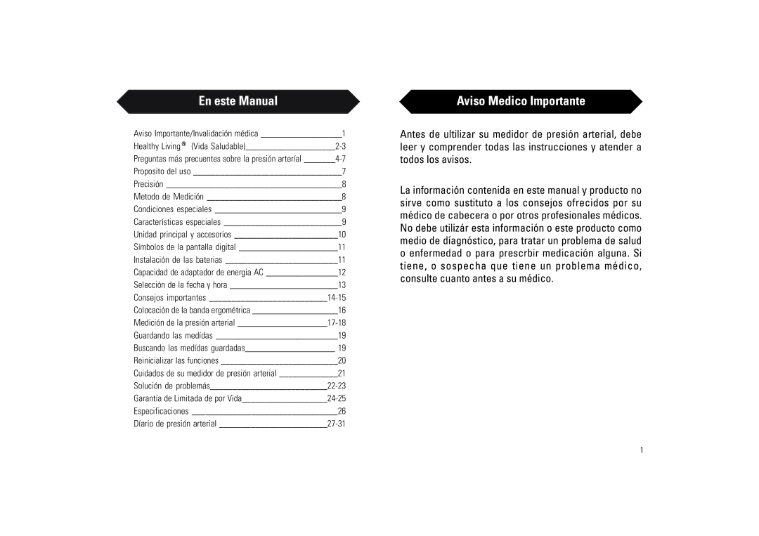 Samsung BD-7181W owner manual En este Manual, Aviso Medico Importante 