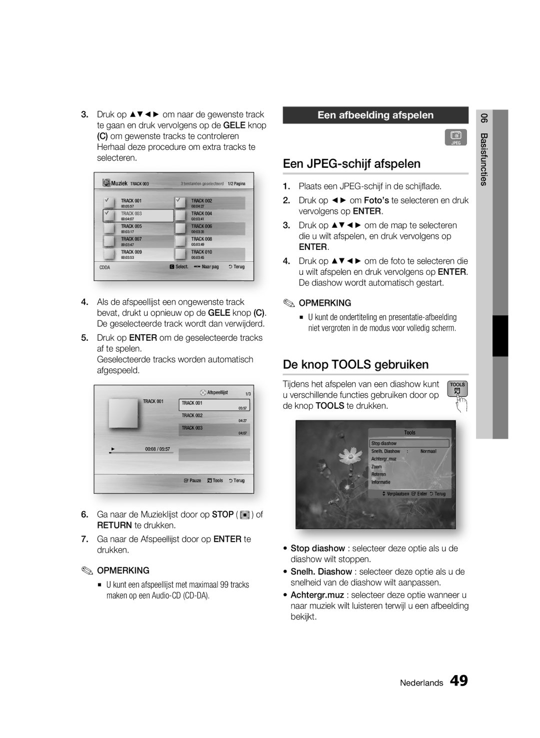 Samsung BD-C5300/EDC, BD-C5300/XEN, BD-C5300/XEF Een JPEG-schijf afspelen, De knop Tools gebruiken, Een afbeelding afspelen 