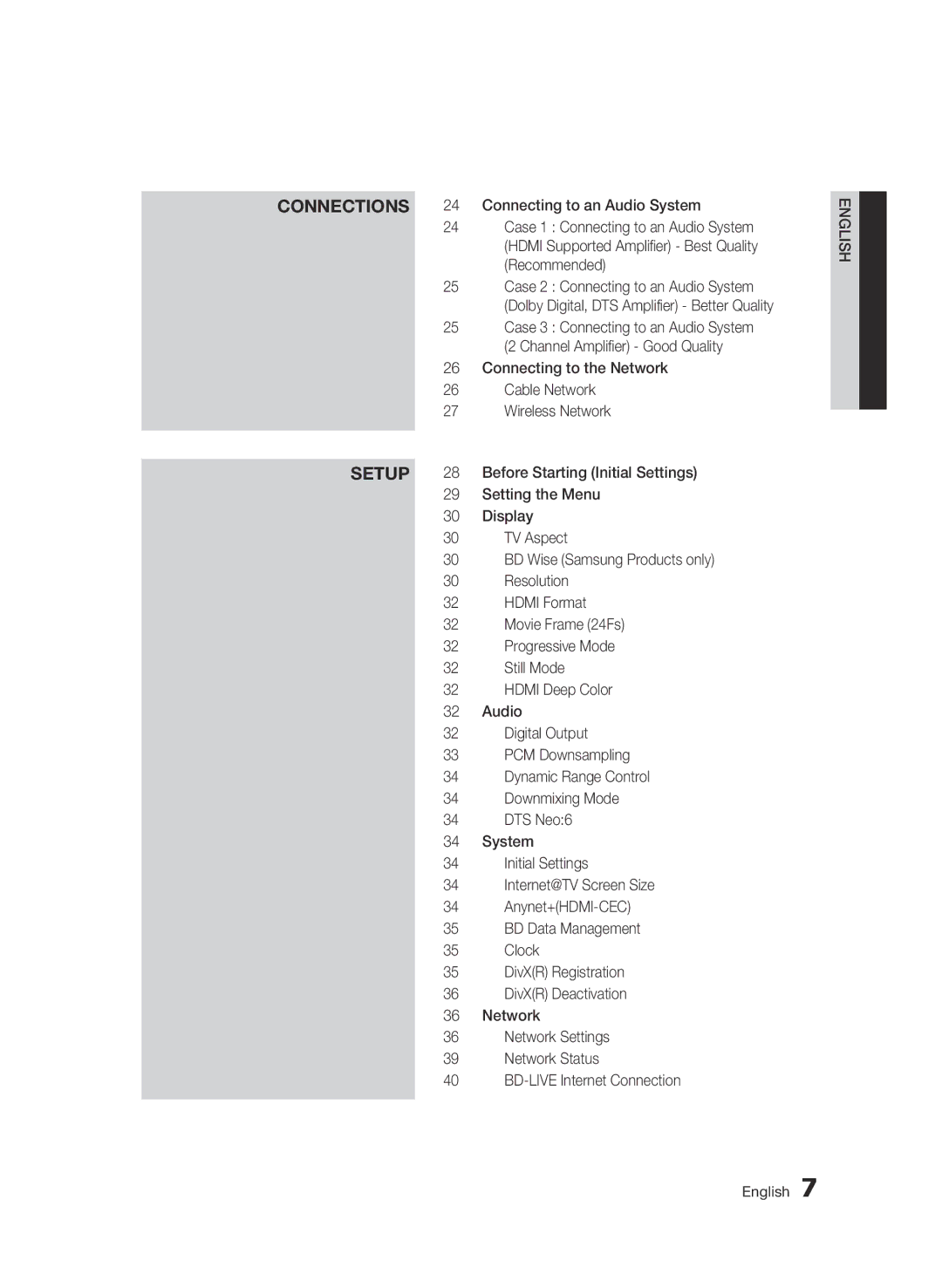 Samsung BD-C5300/XEE, BD-C5300/EDC, BD-C5300/XEN, BD-C5300/XEF manual Setup 