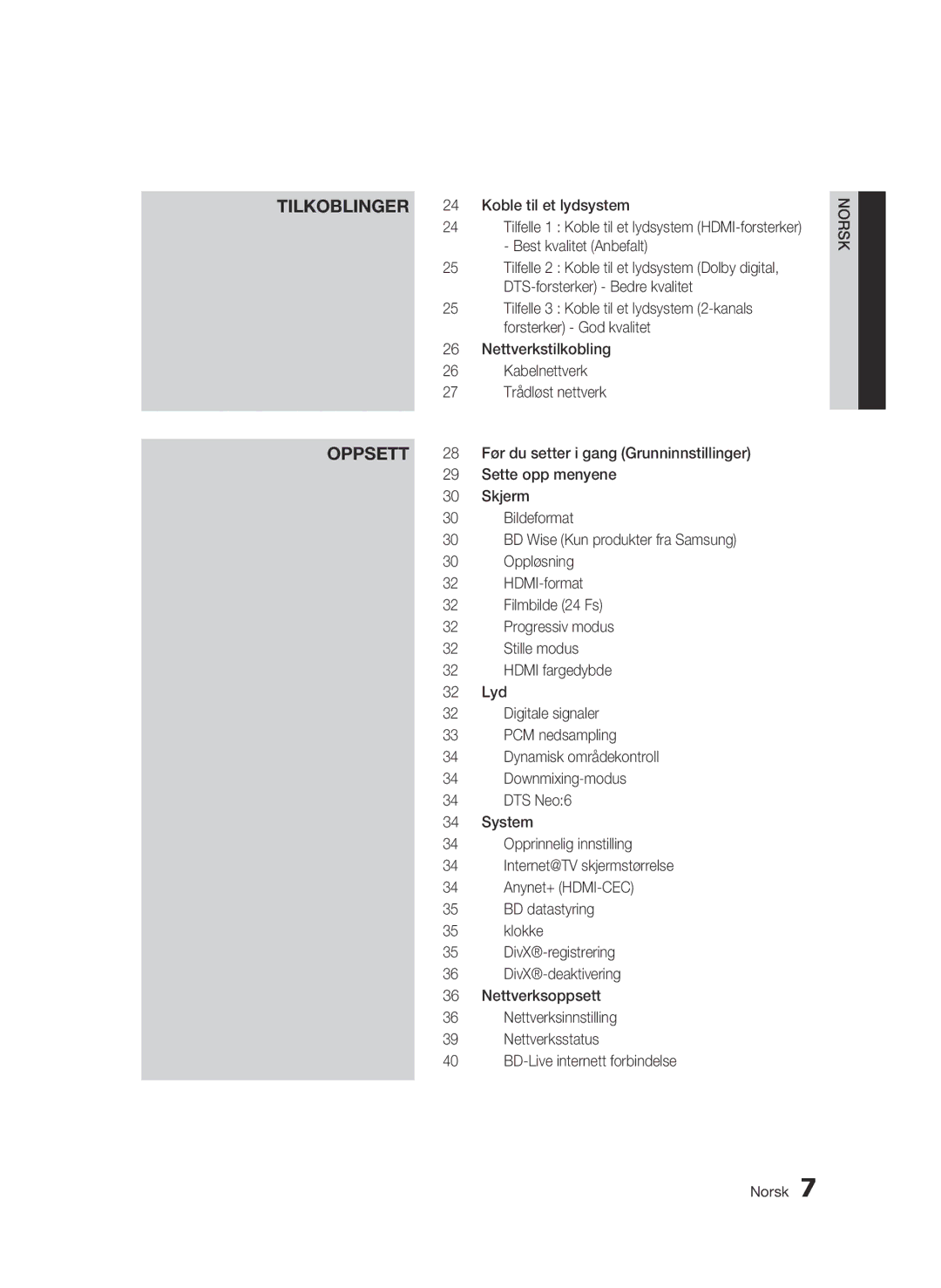 Samsung BD-C5300/XEE manual Oppsett 