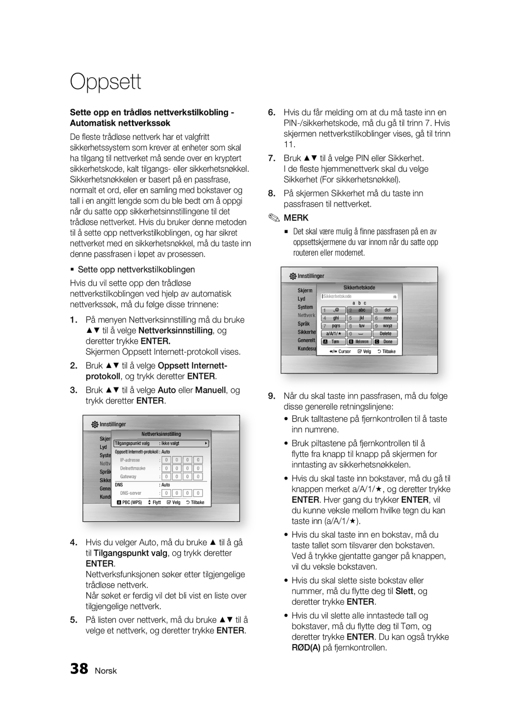 Samsung BD-C5300/XEE manual  Sette opp nettverkstilkoblingen 